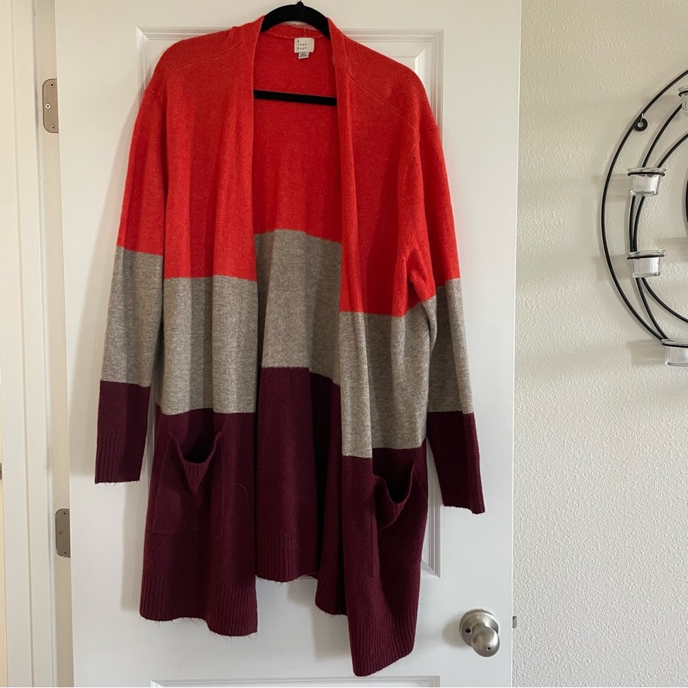 A New Day Color-blocked Long Cardigan
